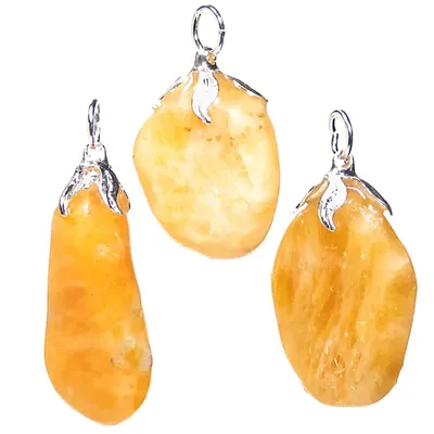 Image de Pendentif en pierre précieuse calcite orange --±1,5-3 cm paquet de 3 pièces - ±1,5-3 cm paquet de 3 pièces