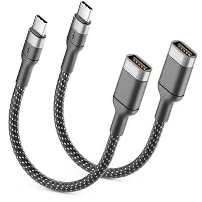 Produktbild von deleyCON USB-C auf USB-A Adapter 2.0 OTG Typ-C auf A-Buchse, 2 Stück