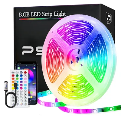 Obrázok produktu pre LED pásik s dĺžkou 15 metrov, Bluetooth, RGB osvetlenie s ovládaním cez aplikáciu a synchronizáciou s hudbou