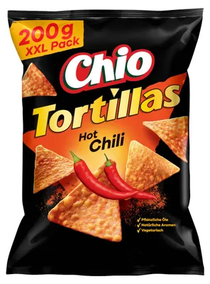 Obrázek produktu pro Chio Tortillas Chips Hot Chili Mais-Snack mit Chili Packung 200g