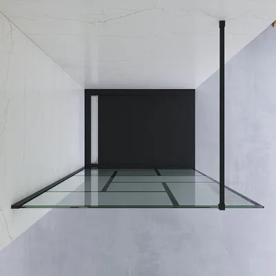 Produktbild von AQUABATOS Walk in Dusche matt schwarz Klarglas Duschwand für Dusche 120x200 cm Duschabtrennung Glas Nano ESG Echtglas Duschtrennwand für Badewanne