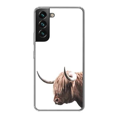 Produktbild von MuchoWow® Handyhülle Schutzhülle Hülle für Samsung Galaxy S22 Schottischer Highlander - Kopf - Weiß Silikon Softcase Handy Hülle - Mobiltelefonhülle
