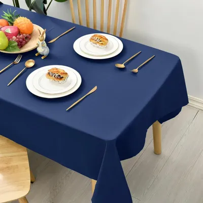 Produktbild von Tischdecke Outdoor Wetterfest Abwaschbar Wasserdicht Blau 130x130cm