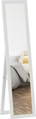 Obrázok produktu pre HOMCOM Stojacie zrkadlo, celotelové zrkadlo so stojanom, 37 x 157 cm, biele