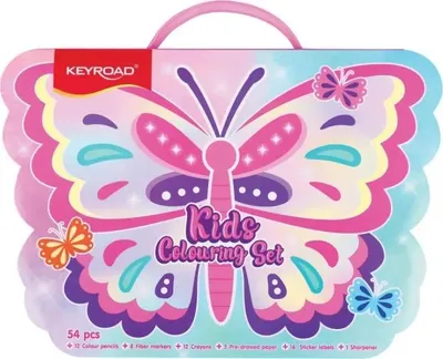 Zdjęcie produktu dla Zestaw artystyczny dla dzieci KEYROAD Motyl  54 elementy