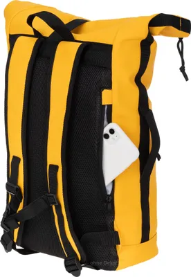 Produktbild von Rucksack Plane Time Bag Evo 24 L Kurierrucksack Roll-Top Herren Damen Freizeitrucksack Geheimfach Brustgurt Fahrradrucksack Büro Tasche Elephant 12825 Gelb Uni + f