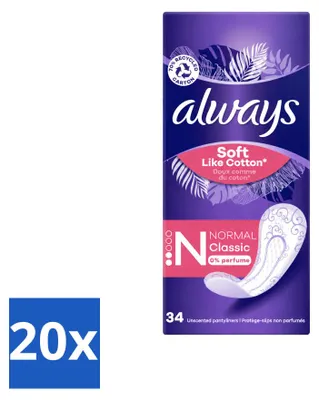 Obrázok produktu pre 20 ks vložiek Always Discreet Normal, slipové – výhodný balík