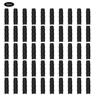 A grid of black greenhouse clips on a white background.