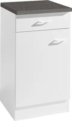 Produktbild von Küchen-Unterschrank 1-türig SALERNO-03 Breite 40cm Weiß
