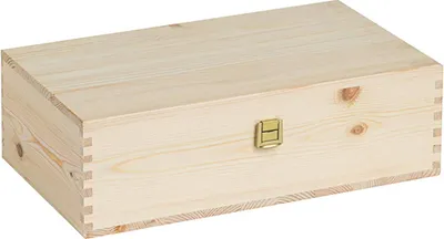 Produktbild von Holzkiste | 2 Flaschen 750 ml | Innenmaß 33,9X19,1X9,3 | Kiste / Wein- / Bierbehälter | Geschenk Geburtstage Hochzeiten Veranstaltungen, 46X22X24