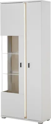 Produktbild von Vitrine Glastür links weiß mit Eiche LOVENO-61