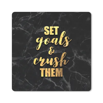 Produktbild von MuchoWow® Mauspad Mousepad Zitat - Motivation - Marmor - Gold 30x30 cm - Mousepads - Maus Mat - Pad - Mausunterlage - Gaming