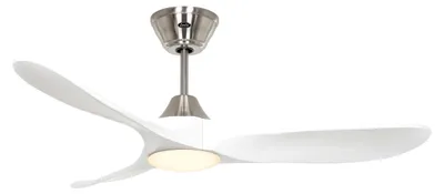 Produktbild von Energiespar Deckenventilator mit LED Beleuchtung und Fernbedienung Eco Genuino-L Chrom gebürstet / Matt Weiß 122 cm