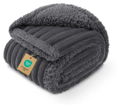 Produktbild von Hundedecke Katzendecke wasserdicht waschbar Sherpa Fleece Dunkelgrau S (71x100cm)