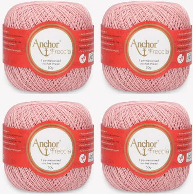 Produktbild von 4x Anchor Freccia 12 – Feines Baumwollgarn für filigranes Häkeln (Color 00968)