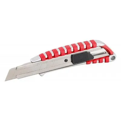 Immagine prodotto di Coltello da taglio ALU, 18 mm, rosso argento, pulsante ar.