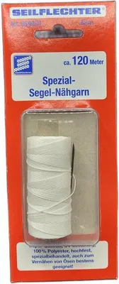 Produktbild von Segelnähgarn fein mit Nadel, 120m - Zeltreparatur Faden - Polyester hochfest