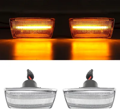 Produktbild von 2x LED Seitenblinker Blinker in Silber SET für Opel Adam Astra H Zafira B Corsa
