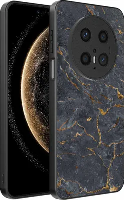 Obrázok produktu pre Fit pre Huawei Mate 70 Phone Case with Grey Gold Marble Print - TPU Backcover Case Grey Gold Marble Design - Black - Smartphonica