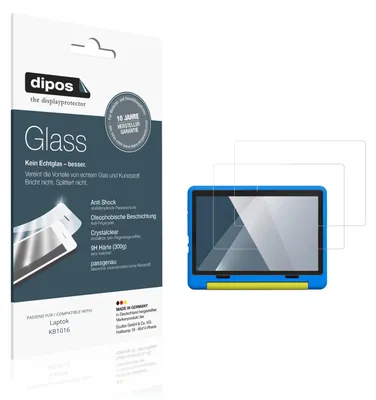 Produktbild von 2x Schutzfolie für Laptok KB1016 - Anti-Shock 9H Folie dipos Glass Kunststoffglas