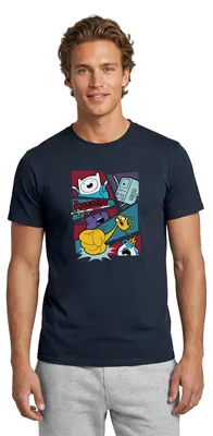Produktbild von Spreadshirt Adventure Time Mit Finn Und Jake Comic Felder Männer T-Shirt, XXL, Navy