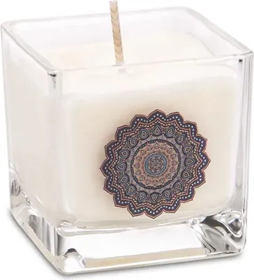 Obrázek produktu pro Ekologické vonné svíčky z řepkového vosku Mandala -- ±260 g; 6x6x6 cm