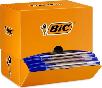 Produktbild von BIC Cristal Original Medium Punkt Kugelschreiber 1,0 mm Schachtel mit 150 Stück Blau Schreibgerät Packung