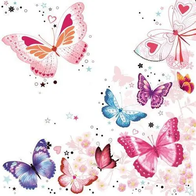 Produktbild von 20 Servietten Sparkle Butterflies - Strahlende Schmetterlinge 33x33cm