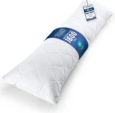 Productafbeelding van Gewatteerd lichaamskussen 40×145 cm, wit