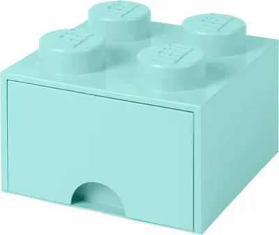 Image de LEGO Brick Boîte à tiroirs avec 4 boutons - Bleu clair