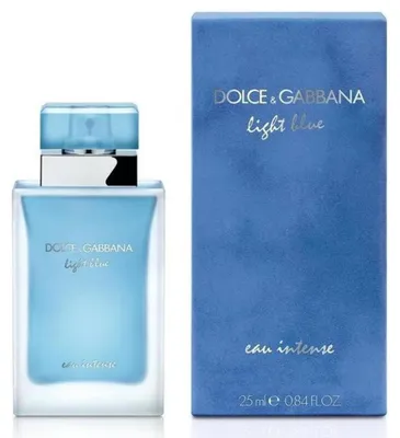 Zdjęcie produktu dla Dolce&Gabbana Light Blue Eau Intense, Kobiety, 25 ml, Butelka jednorazowa, Perfumy w płynie, Jabłko, Cytryna, Nagietek, Jaśmin