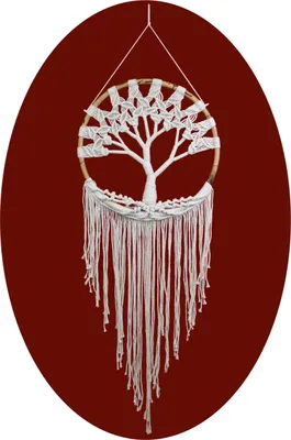 Obrázek produktu pro Lapač snů Dreamcatcher Tree of Life Dreams Wind Chime Dárková dekorace Závěsná bílá 137x55 cm