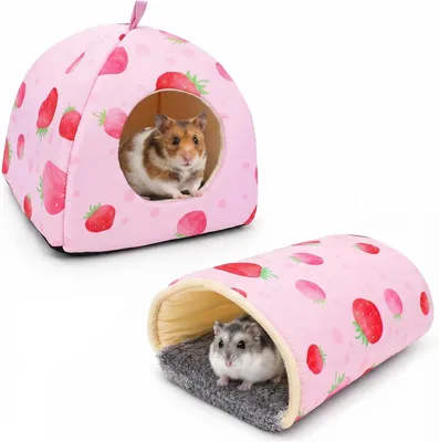 Imagen del producto de Conjunto de 2 piezas para pequeños animales, con diseño de fresa, ideal para roedores