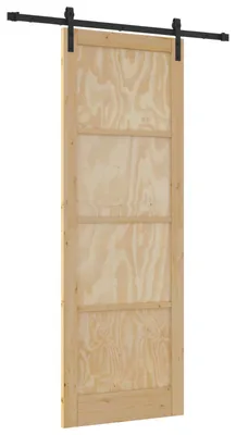 Zdjęcie produktu dla vidaXL Drzwi przesuwne w kolorze naturalnym 83 x 232 cm z litego drewna sosnowego