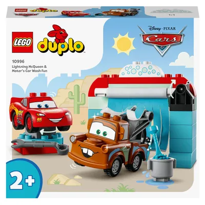 Produktbild von LEGO 10996 DUPLO Disney and Pixar's Cars Lightning McQueen & Mater in der Waschanlage Spielzeugautos, Motorikspielzeug für Jungen und Mädchen ab 2 Jahren