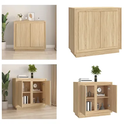 Obrázek produktu pro vidaXL Příborník Sonoma dub 80x34x75 cm materiál na bázi dřeva - Příborník - Příborníky - Skříňka - Úložná skříňka