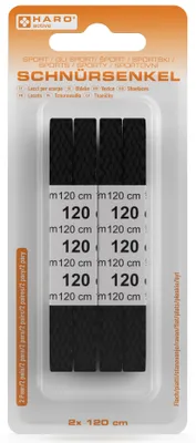 Produktbild von HARO Sport-Schnürsenkel flach 1200 mm schwarz 2 Paar