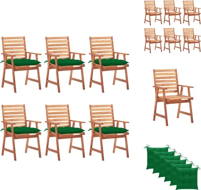 Produktbild von vidaXL Garten-Essstühle 6 Stk. mit Kissen Massivholz Akazie -  Gartenstühle