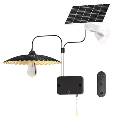 Produktbild von Außen Solarlampe Solar Pendelleuchte IP65 Wasserdichte Garten Hängelampe mit Fernbedienung,Für Garten,Hühnerstall,Pavillon und Scheune