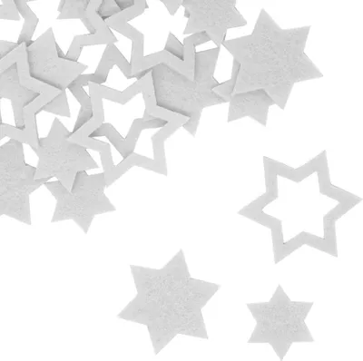 Produktbild von Oblique Unique 24 Filz Sterne Weihnachtsdeko Tischdeko Weihnachten 3 Motive - weiß
