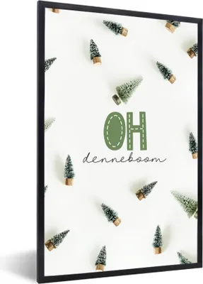 Produktbild von MuchoWow® Gerahmtes Poster Winter - Tannenbaum - Zitat 60x90 cm - Poster mit Schwarzem Bilderrahmen Wandposter Rahmen Foto Bilder - Kunst