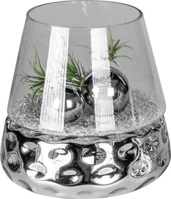 Produktbild von Windlicht Dots-silber, ca. 27 cm