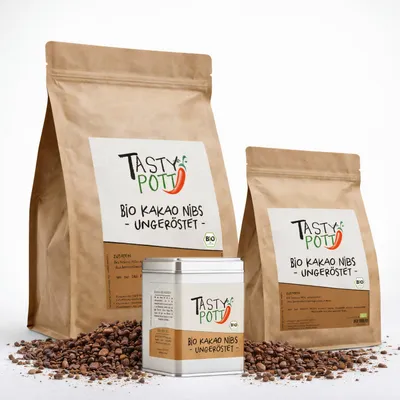 Produktbild von Tasty Pott  Kakao Nibs - verschiedene Größen im Beutel - 1000g