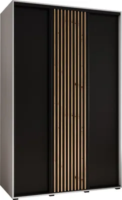 Produktbild von MEBLE KRYSPOL Lanko 1 Schrank mit 3 Schiebetüren  - 235,2x150x60 cm - Weiß Schwarz Artisan
