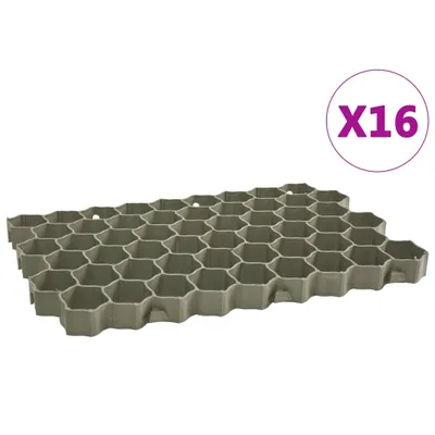 Produktbild von vidaXL Rasenwaben 16 Stk. Grün 60x40x3 cm Kunststoff