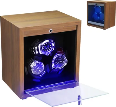 Imagen del producto de Dispositivo para dar cuerda a relojes automáticos, con 3 cajas giratorias, 4 modos de rotación y luz LED