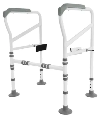 Produktbild von Toilettenhilfe - Höhenverstellbarer Toilettenstuhl mit Armlehnen - Erhöhter Toilettensitz - Montage ohne Bohren - Für Senioren und Menschen mit Behinderung