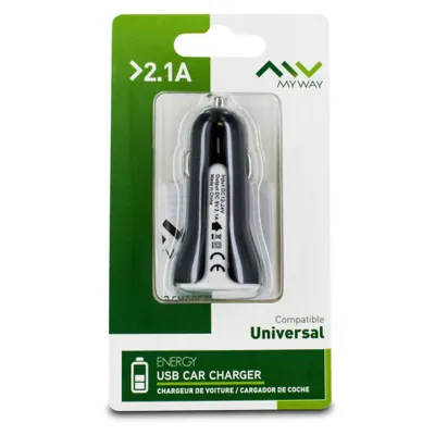 Produktbild von Myway Autoladegerät usb 2.1a schwarz