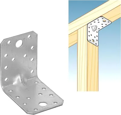 Produktbild von Schwerlast-Winkelverbinder mit Sicke 70 x 70 x 55 mm verzinkt
