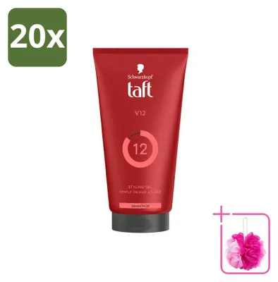 Imagen del producto de 20 unidades de gel fijador Taft Power V12 Turbo, 150 ml, pack económico